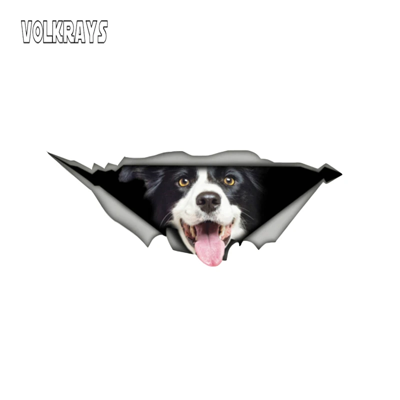 

Volkrays Border Collie Car Sticker Funny Pet Dog Decal Waterproof Sunscreen Animal Sticker Vinyl Decoration Accessories,15cm*6cm