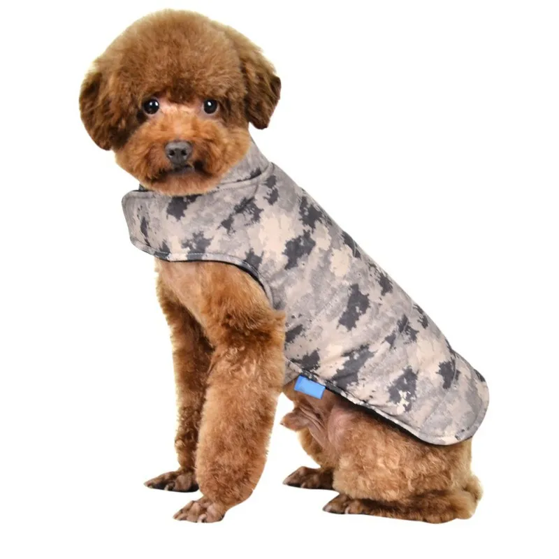 Pet Autumn Winter European America Style Camouflage Clothes Simple Cotton Padded Magic Stickers Vest For Small Medium Dogs | Дом и сад