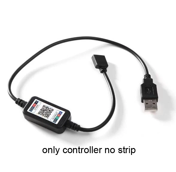 bluetooth controller USB СВЕТОДИОДНЫЙ светильник 5 в SMD 5050 Рождество Bluetooth настольная декоративная лампа лента Ambilight для ТВ фоновое освещение - Испускаемый цвет: bluetooth controller