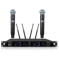 newqlx 24d high quality uhf profeesional dual wireless microphone system stage performances a two wireless microphone