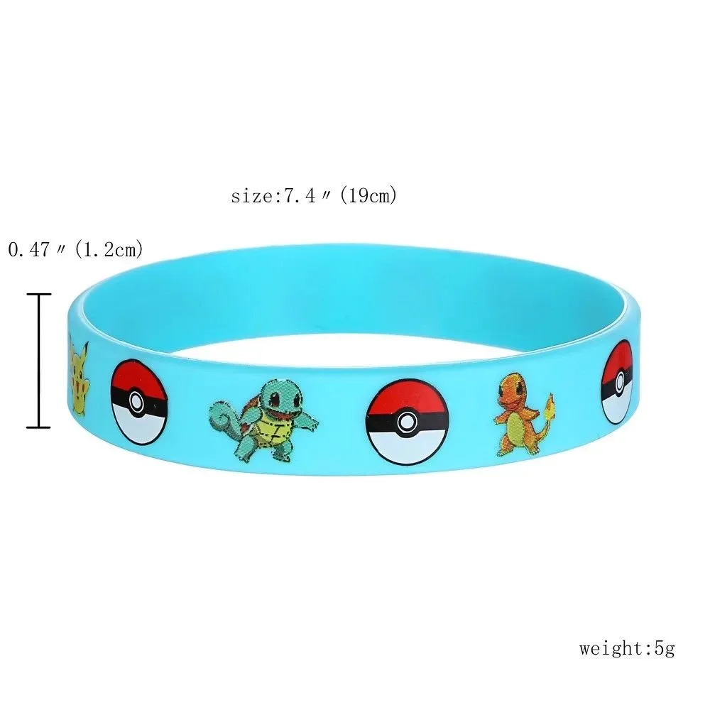 takara tomy pokemon silicone bracelet kawaii pikachu cartoon bracelet children kids wristband bracelet print jewelry party gift free global shipping