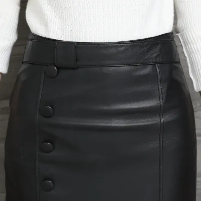 

2020 Women Fashion Genuine Real Sheep Leather Jacket H68