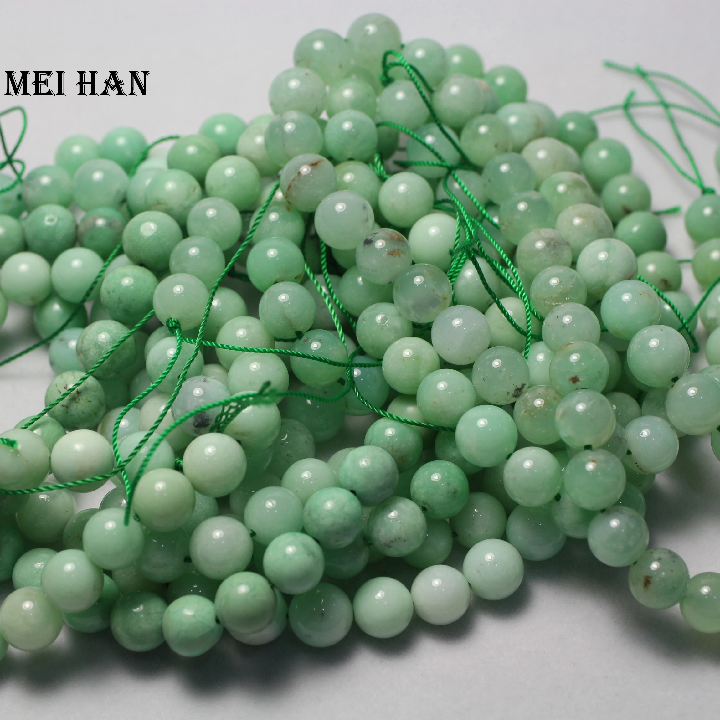 Meihan низкая цена натуральный Австралийский Chrysoprase 9 +-0 3 мм (43 бусины/Набор/45 г)