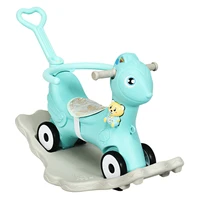 baby rocking horse 4 in 1 kids ride on toy push car w music indooroutdoor gift ty327657gn