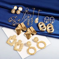 xp 2019 hot geometric earrings metal drop earrings for women vintage statement gold big hanging dangle earring brincos jewelry