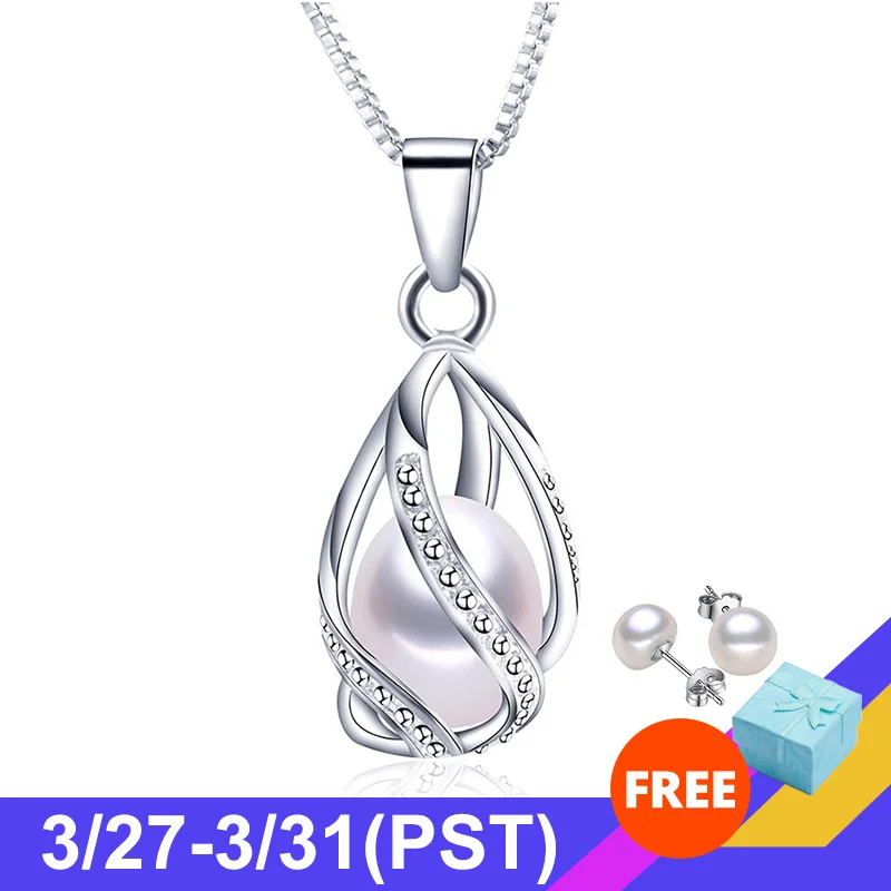 Подвеска из 100% натурального пресноводного жемчуга для женщин Серебряное