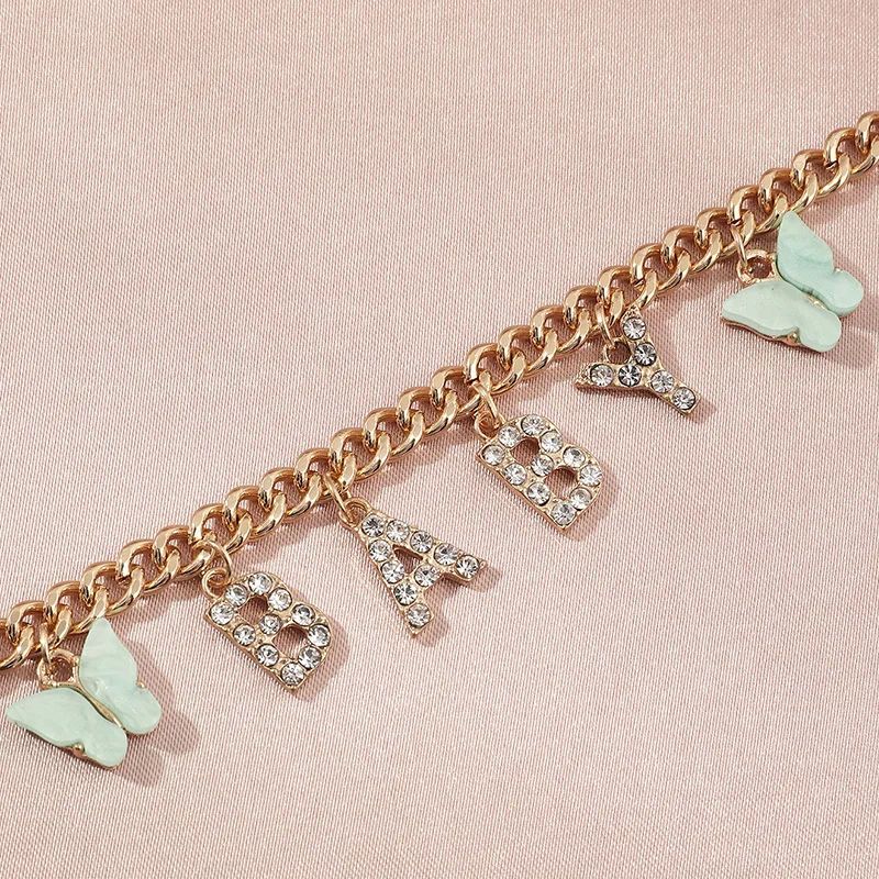 MiFaViPa богемное милое синее ожерелье-чокер с бабочкой для женщин цепочка ключицы