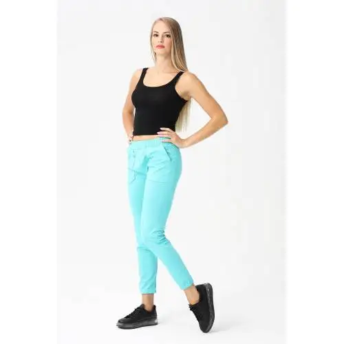 

Sexy High Waist Loose Fleece Sweatpants Trousers With Pocket 2021 Fall Winter Summer Cyan/Mint Baggy Joggers Women Sweat Pants