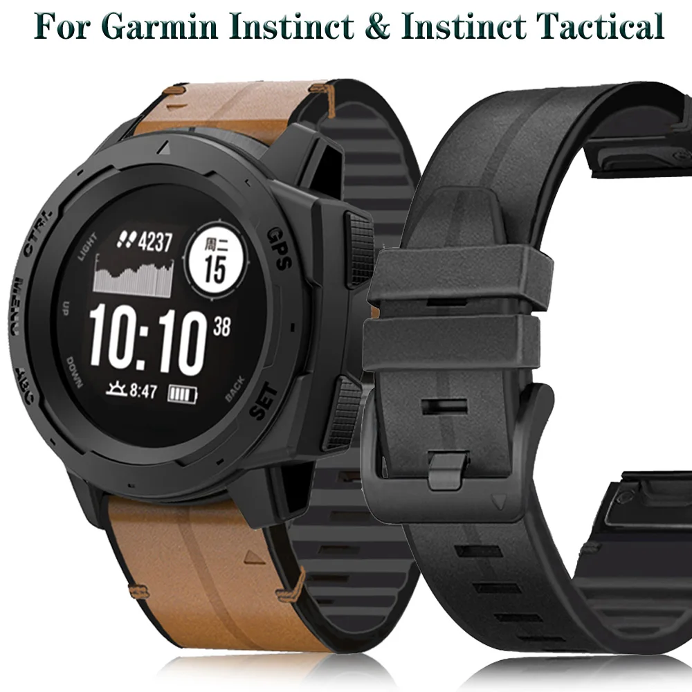 

Ремешок для наручных часов Garmin Instinct Tactical/Forerunner 935 945, быстросъемный браслет из натуральной кожи и силикона, 22 мм, ремешок утверждение S62