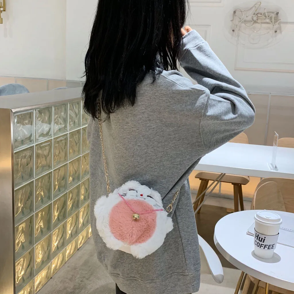 Новая модная женская сумка 2019 милый Миниатюрный Плюшевый мешок для девочек