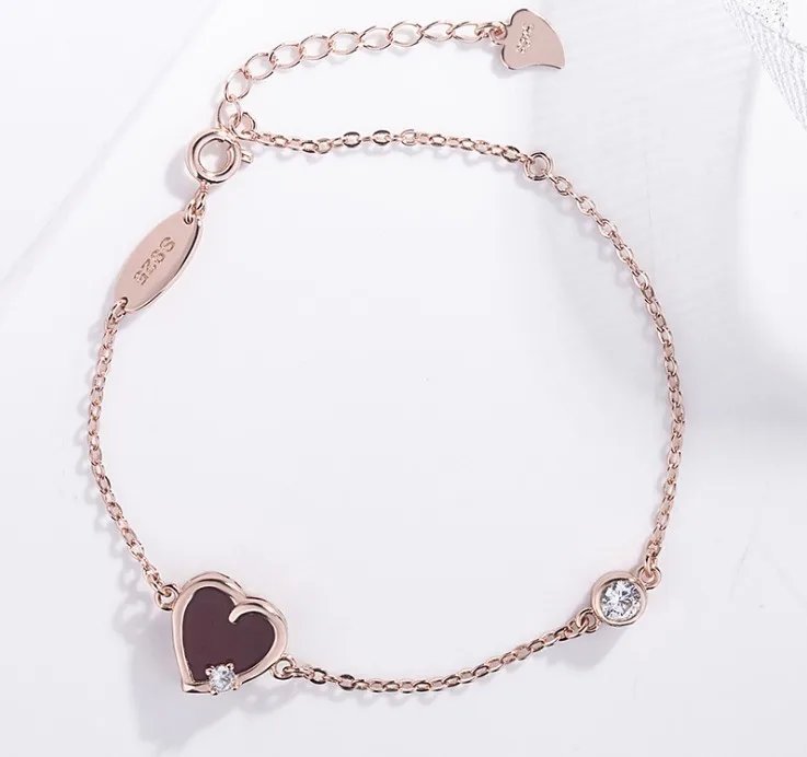 Новинка 2021 модные ювелирные изделия браслет цвета розового золота в форме сердца