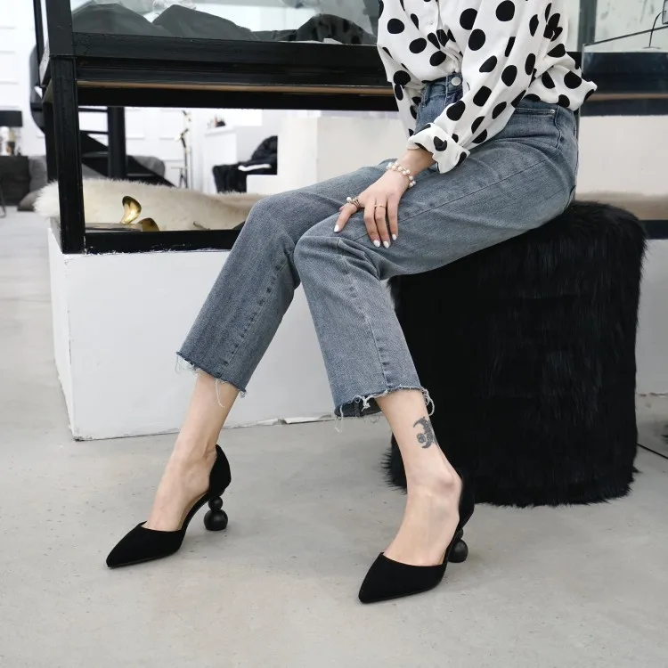 Сандалии женские на высоком каблуке босоножки с острым каблуком большой размер 8