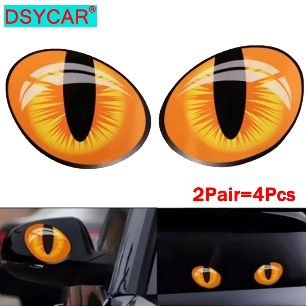 Зеркальная Наклейка для автомобиля DSYCAR 3D стикер в виде кошачьих глаз с боковым