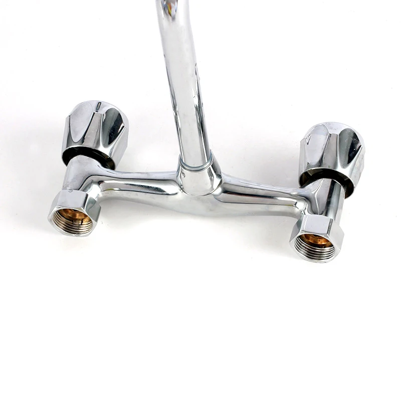 

Wall Mounted Kitchen Faucet Double Handle Sink Basin Tap Cold hot Water Mixer Tap Dual Hole Bathroom Sink Wash Basin Water Tap