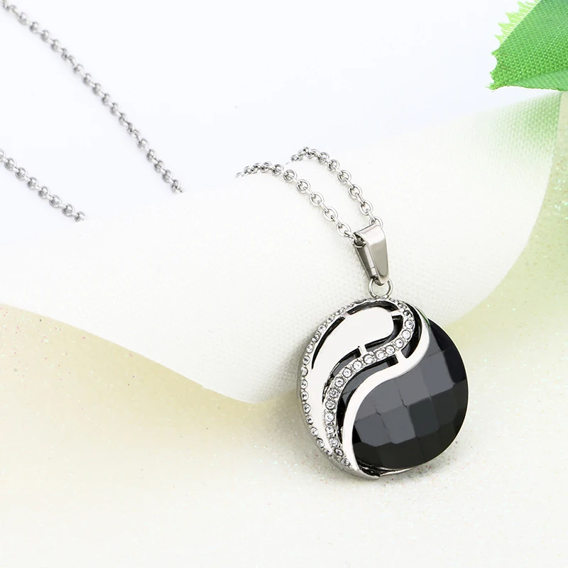 2019 Китай YinYang Тибетский женский кулон ожерелье здоровый черный белый кристалл