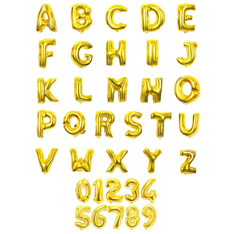 Воздушные шары в виде цифр 16 дюймов с золотыми буквами украшение для свадьбы дня