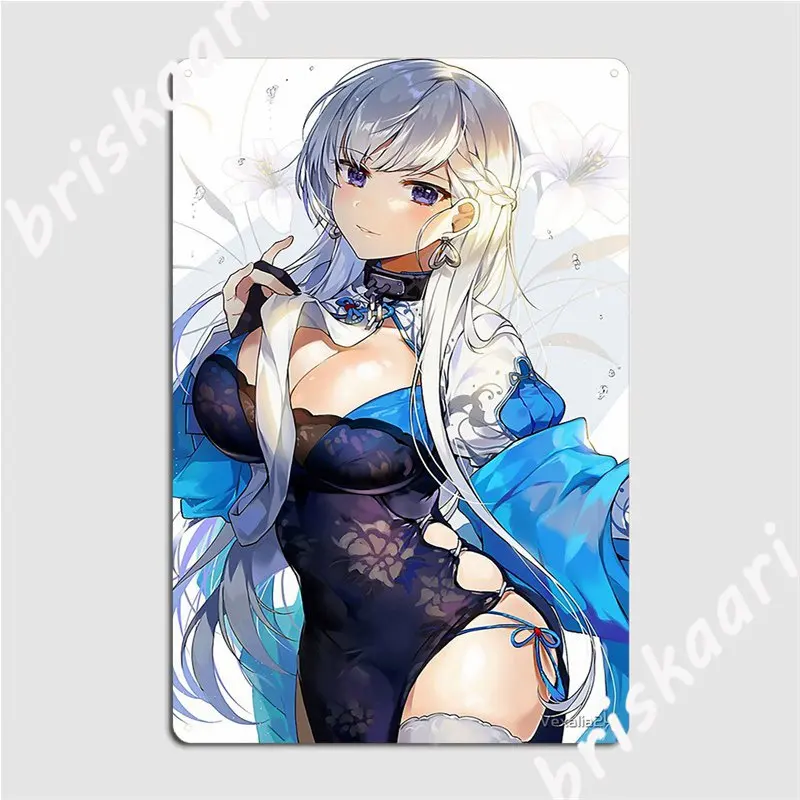 

Azur Lane Belfast Metal Signs Club Decoration Kitchen Painting Décor Tin sign Posters