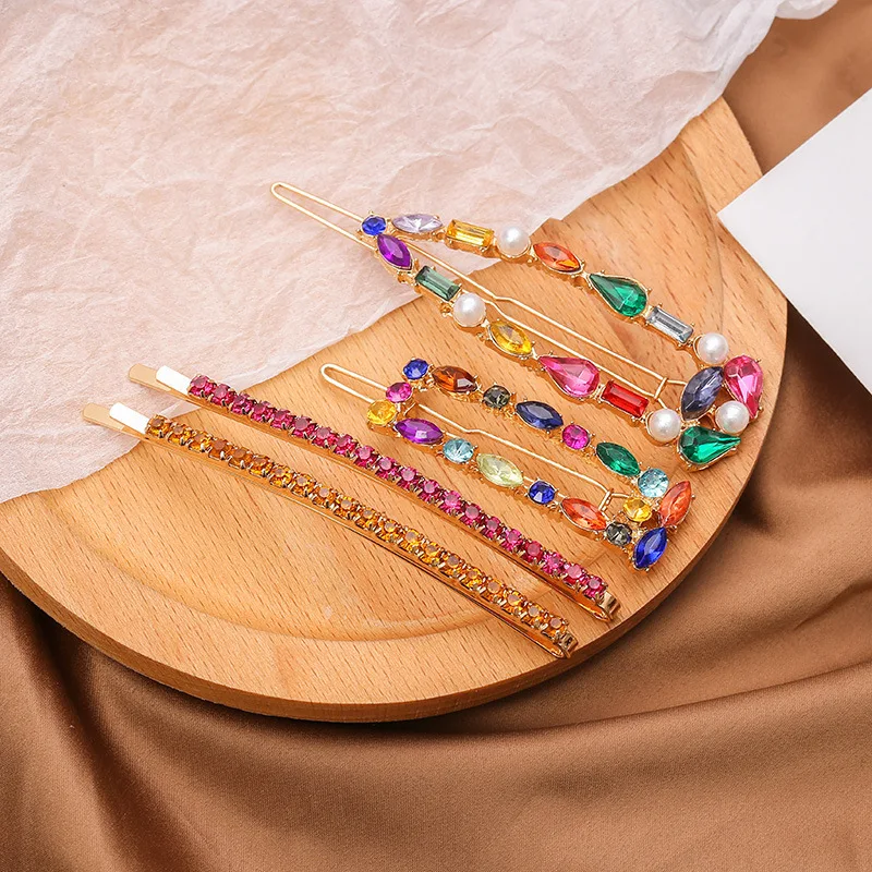 1 комплект корейские блестящие хрустальные шпильки для волос Женские