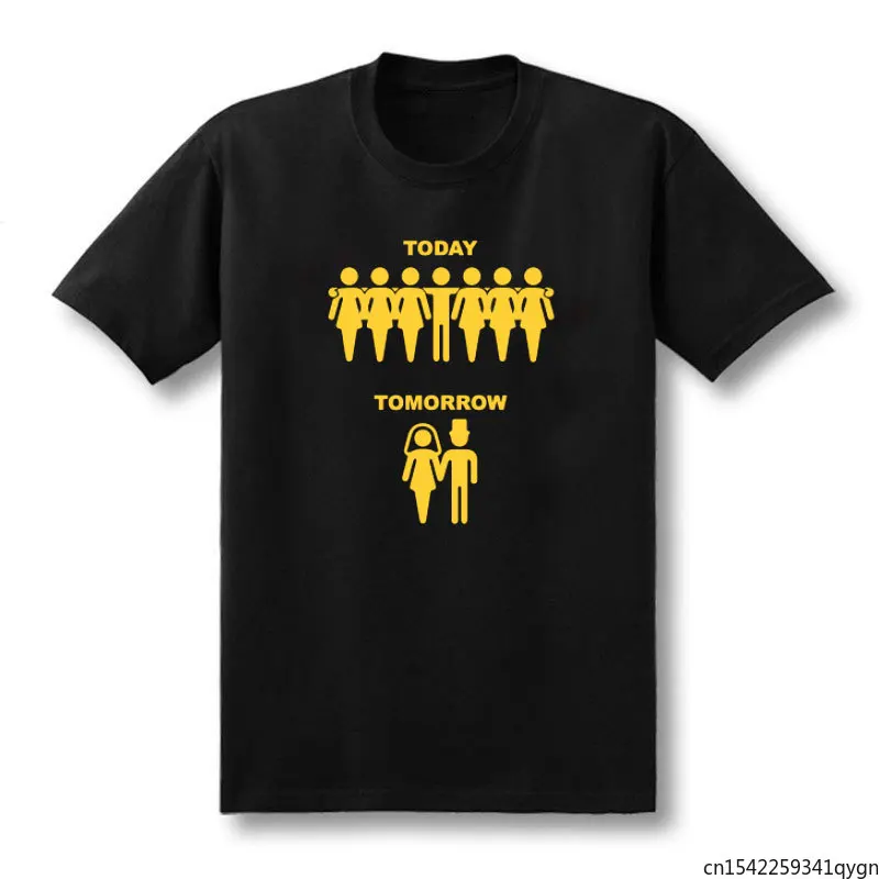 

New Funny Married Print T-shirt Men Today Tomorrow Gift For Husband Casual Short Sleeve Tee Shirts Mens Tops
