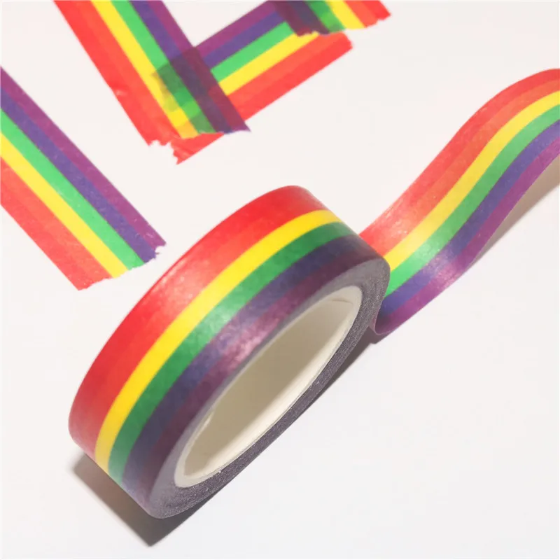 

Wholesale 20pcs Rainbow Masking Tape Colorful Washi Tape Stickers Decorative Adhesive Tape for DIY Diary Stickers Scrapbooking