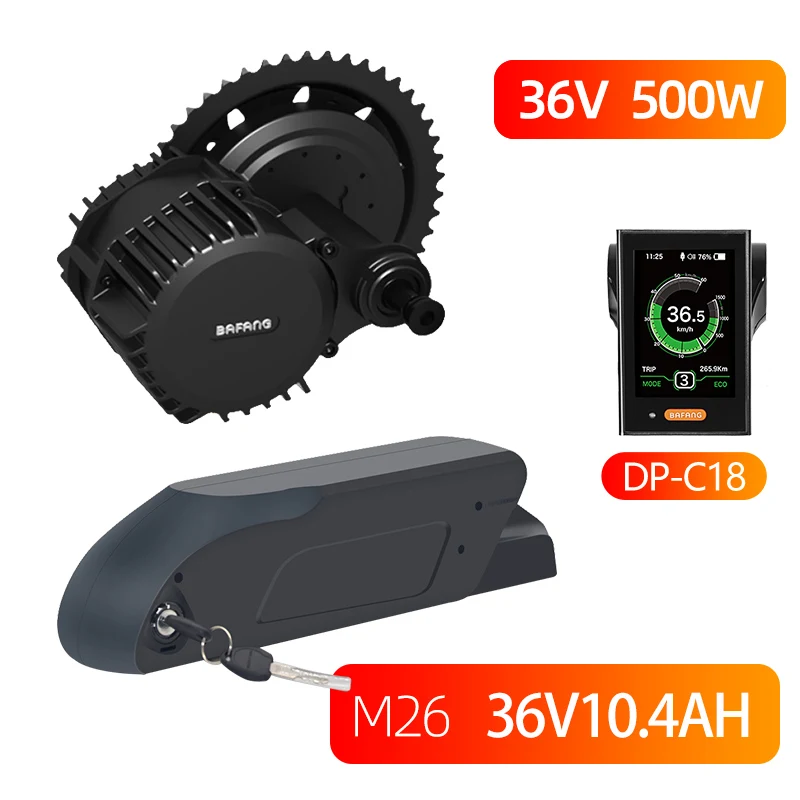 Bafang BBS02B 36 в 500 Вт среднемоторный привод 8fun BBS02 велосипед электрический e велосипед конверсионный комплект центральный двигатель eBike часть eBike Середина - Цвет: C18  36V10.4Ah  M26