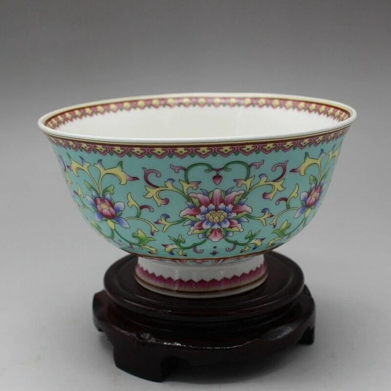 

Chinese Old Porcelain Pastel Patterned Flower Bowls Chinese Meal Bowl