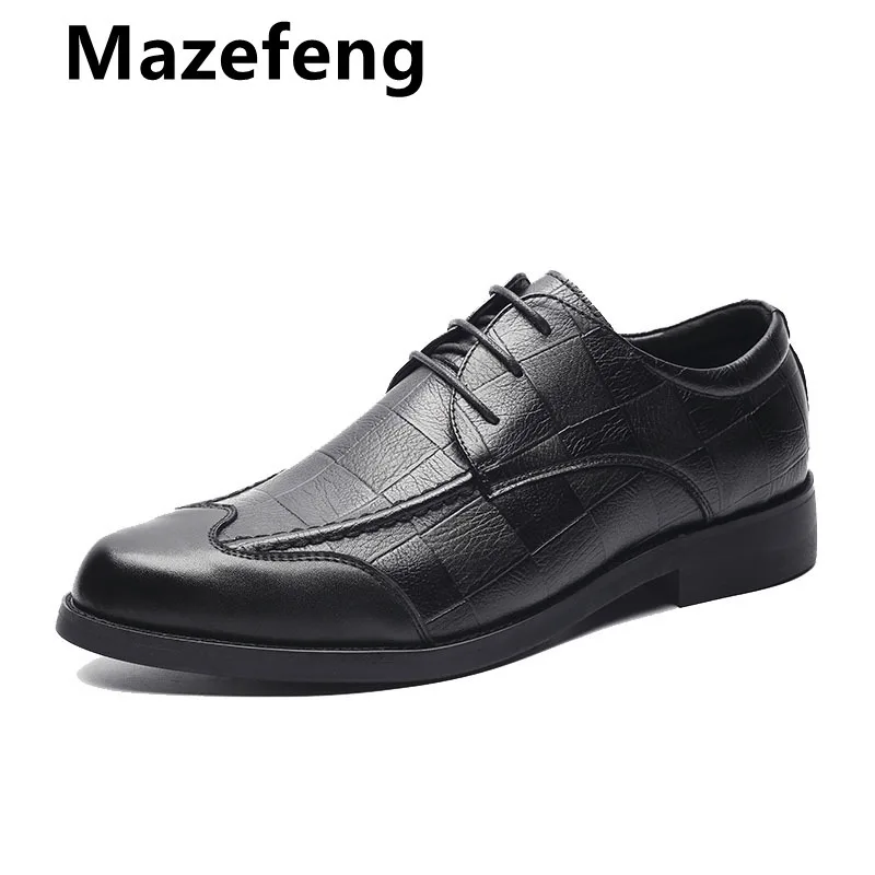 

Mazefeng New Men Dress Shoes High Quality Leather Formal Shoes Men Big Size 38-44 Oxford Shoes for Men Fashion Office Shoes Men