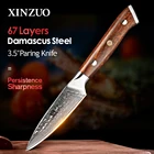 Ножи XINZUO VG10 из дамасской стали, 3,5 дюйма, острые и прочные, Высококачественная ручка из железа дерева