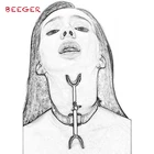 Ошейник BEEGER из нержавеющей стали, вилка для еретиков, Эротическая повязка, секс-игрушки для мужчин и женщин, для взрослых