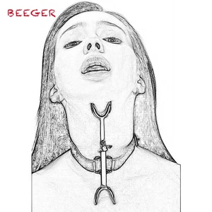 Ошейник BEEGER из нержавеющей стали, вилка для еретиков, Эротическая повязка, секс-игрушки для мужчин и женщин, для взрослых