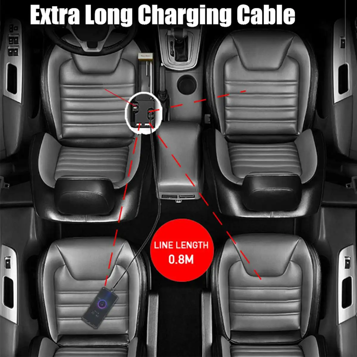 

Universal Seat Gap Organizer With 2/3 Cables USB Charger In Car Seat Slit Pocket Storage Box ABS Leather Case Auto Bag