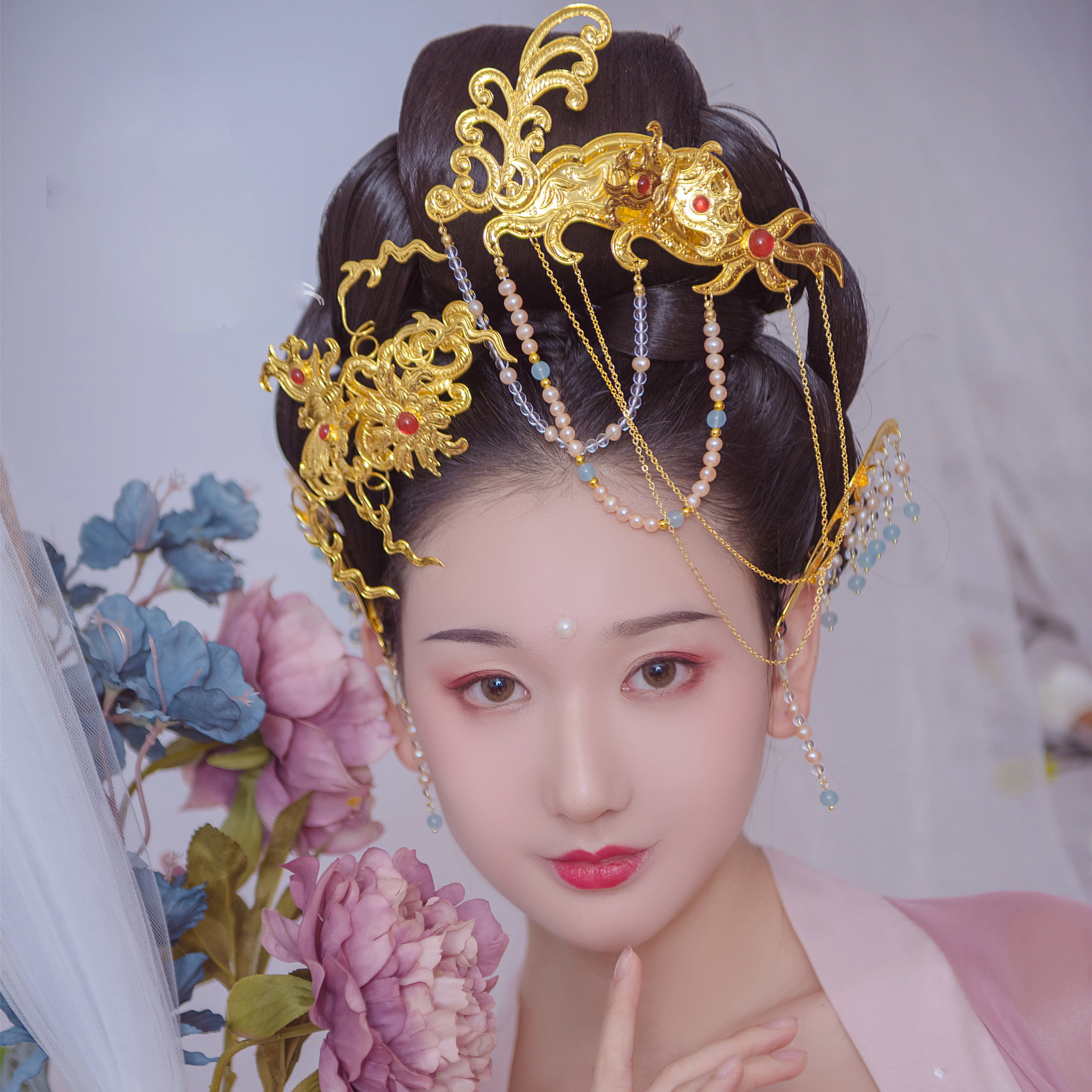 S Handmade Hair Tiara Fairy Style Aesthetic Tassel Stick Drama Hanfu Accessory Head Jewelry