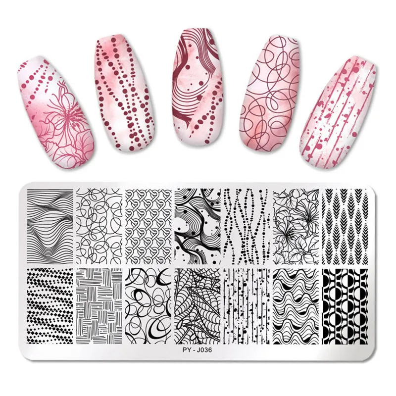1 шт. пластины для стемпинга ногтей в форме цветка листа виде геометрических