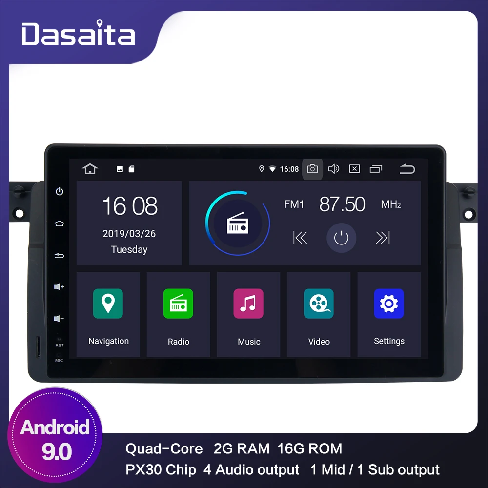 Автомагнитола 1 din на Android 10 0 для BMW E46 M3 318i 320i 325i 2001 2002 2003 GPS Bluetooth 9 &quotIPS Мультитач