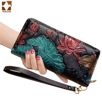 wallets for women 3d flower clutch money bag coin pocket lotus pattern wristlet cards holder clip women leather womens wallet