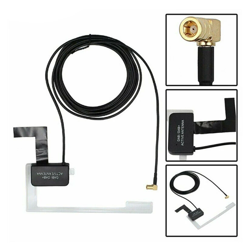 

Car DAB Digital Radio Antenna With Signal Boost 15dB Gain SMB Connector Digital Car Aerial Antenna Window Glass​