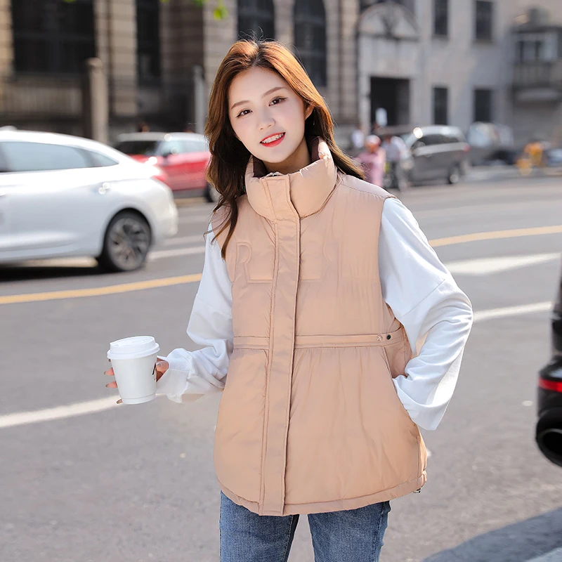 

ISENMAL Women's Down Cotton Body Warm Vest Coat Winter New Ladies Casual Waistcoat Female Sleeveless Long Vest Jacket Slim