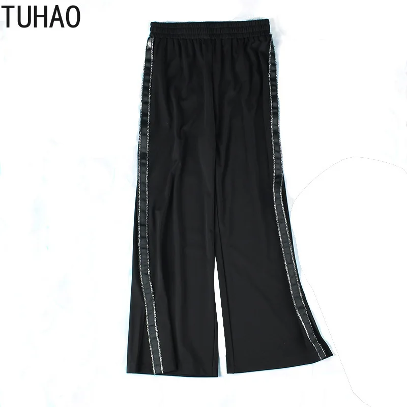 

TUHAO Plus Size 9XL 8XL 7XL 6XL Women's Plus Size Pants MOTHER MOM BIG SIZE Office Lady OL Casual Wide-leg Pants Large Size WM35