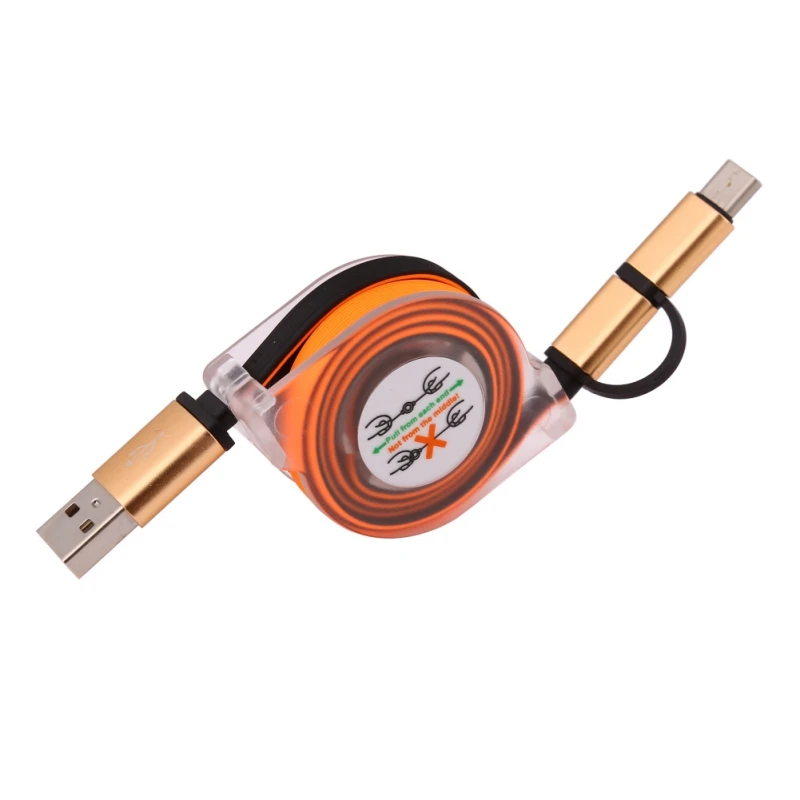 2 в 1 Micro USB Type-C комбинированный Выдвижной зарядный кабель для передачи данных ZTE Zmax