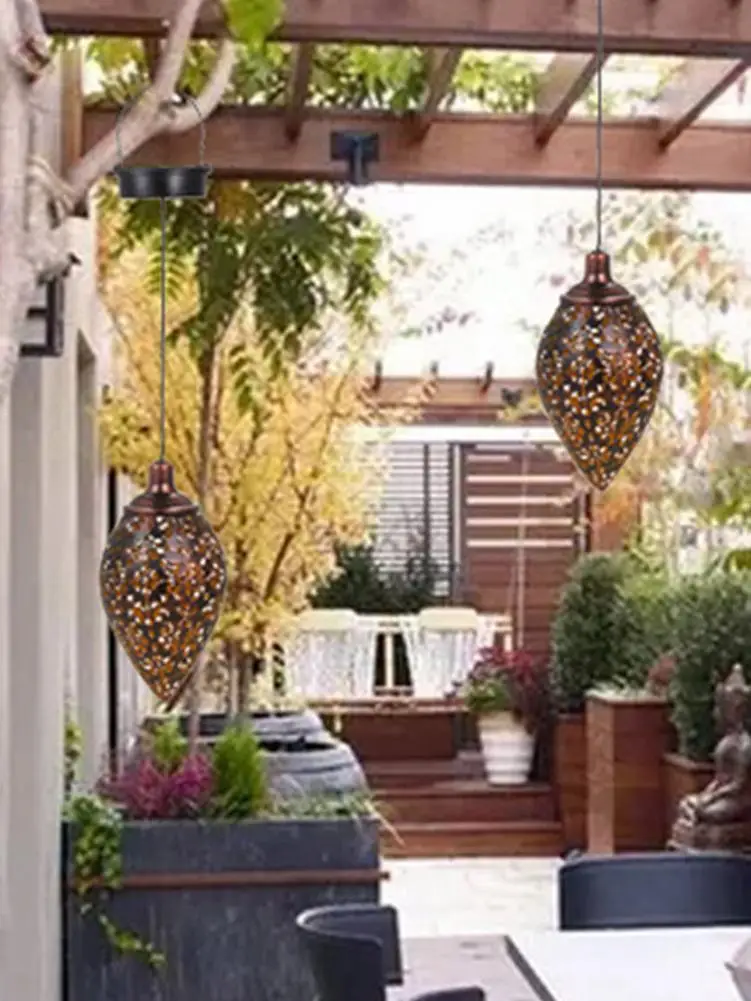 

New Solar LED String Light Fairy Light Fixture Outdoor Hanging Light Waterproof Garden Lantern Lights Patio Hanging Decoration
