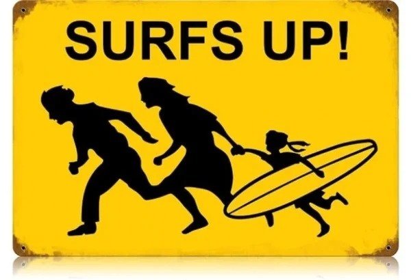 Retro Running Family Surf Metal Sign | Plaques &amp Signs