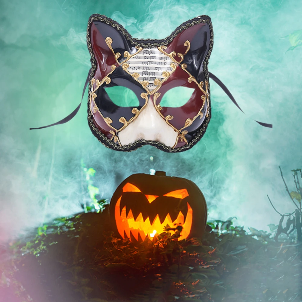 Детские маскарадные маски с милым котом на Хэллоуин Рождество венецианские
