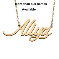 cursive initial letters name necklace for aliya birthday party christmas new year graduation wedding valentine day gift