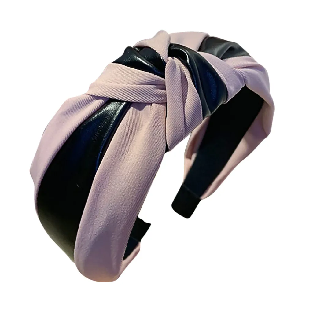 

2021 Fashion Women Patchwork Tie Hairband Hairpin Knot Head Hoop Hair Headband Hair Accessories Headwear Brithday Gift
