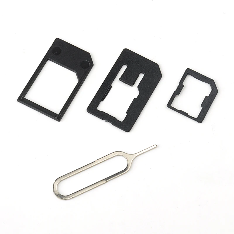 

4pcs/set Practical Transformation Durable Repair Micro Mobile Phone With Card Pin Black Accessories DIY SIM Adapter For 5 4 4S