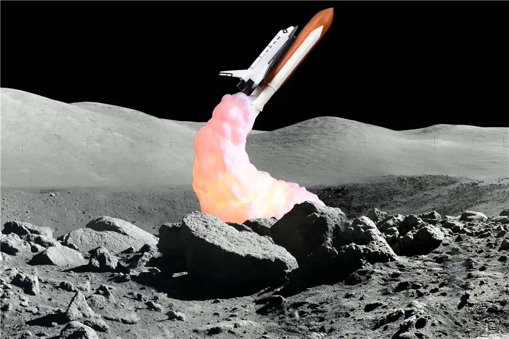 New Dropshipping Space Shuttle USB Touch Lamp and Moon lamps In Night Light By 3D Print for Space Lovers Rocket Lamps