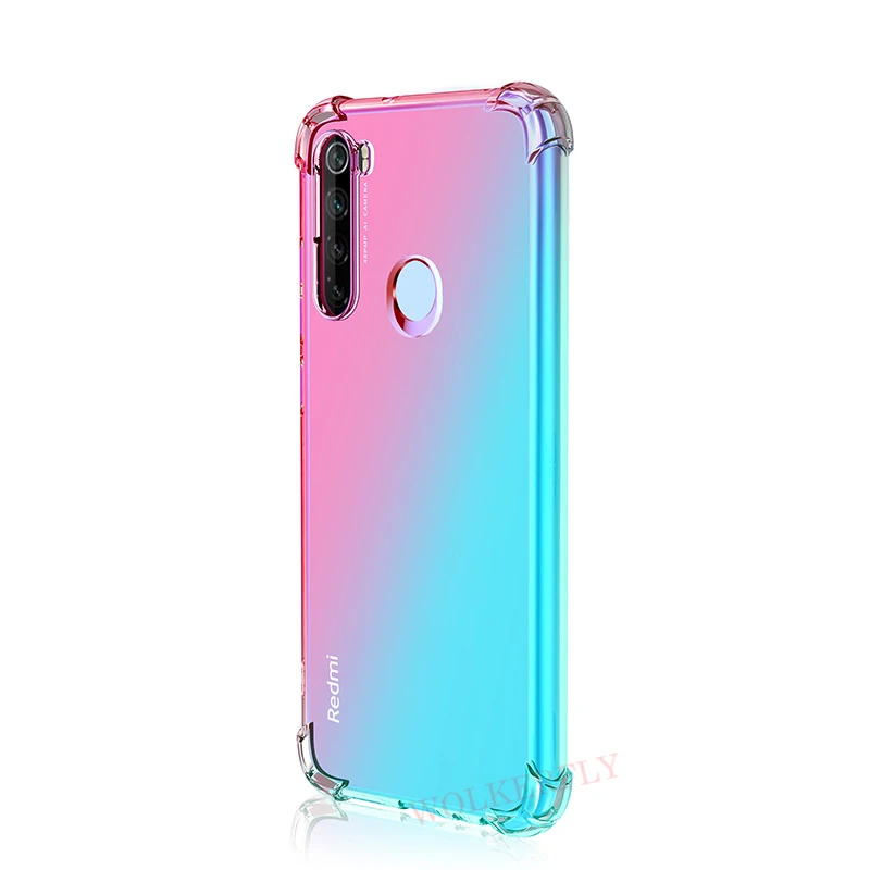 Gradient Armor Silicone Case For Xiaomi Redmi Note 8 Pro Case Transparent Soft TPU Shockproof Bumper Cover For Redmi Note 8 Case