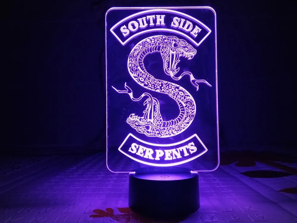 Ханука &quotSouth Side Serpents" змея логотип ТВ серии светодиодный светильник Украшения