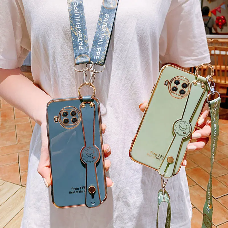 Wristband Holder Case For Xiaomi Mi10T Lite Cover Shell For Xiaomi Mi10T Shockproof Case Mi9 Mi10 Mi9T Mi8 Lite Pro Funda Luxury