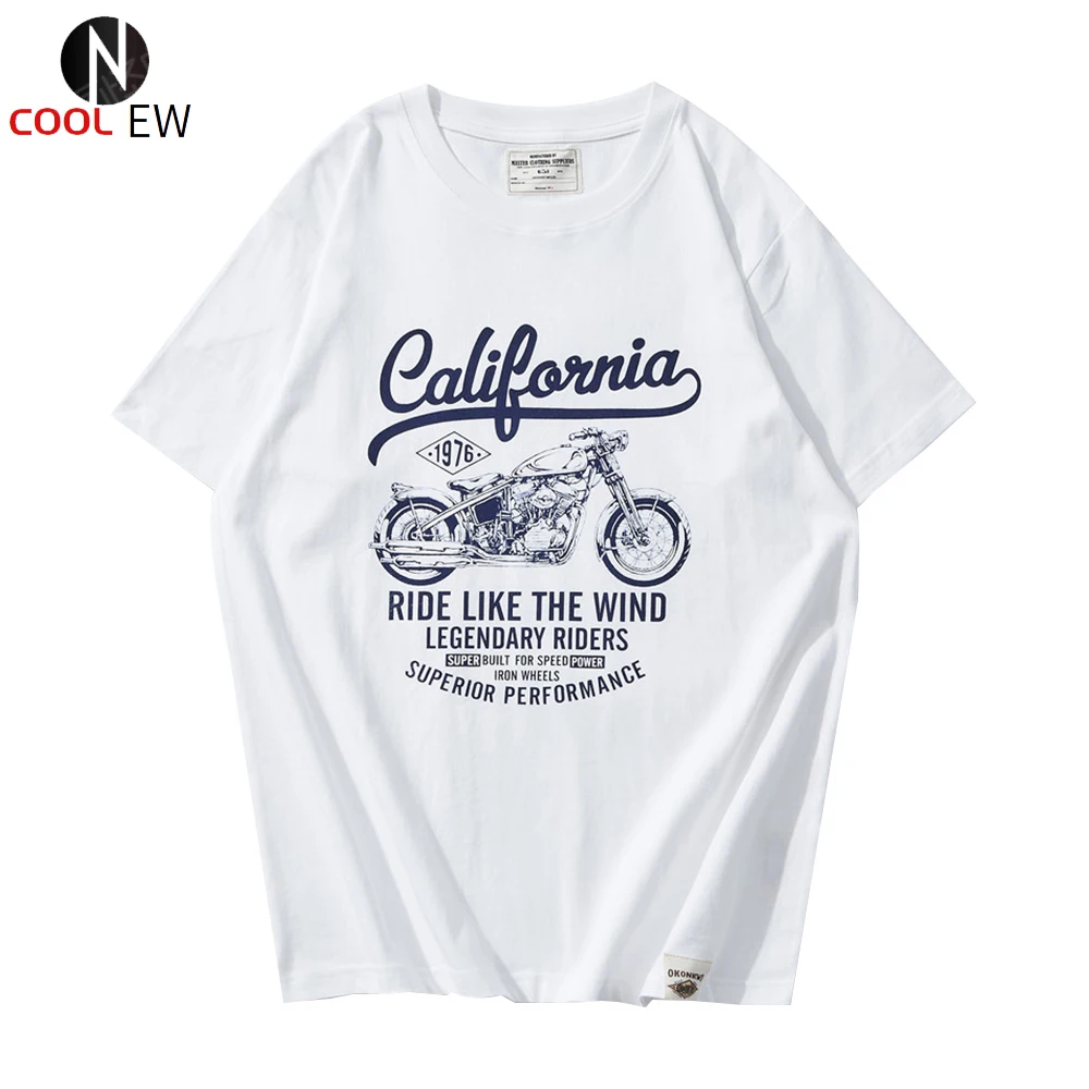 

Letter Print Short Sleeve T-shirt Mens Summer Casual Half-Sleeve Loose Round Neck Cotton Tee Men